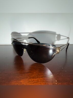 Versace Black and Gold Shield Sunglasses